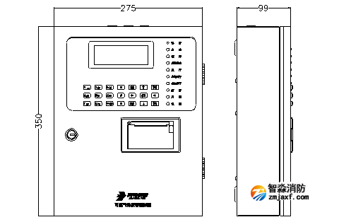 JB-QB-JBF-51S40可燃气体报警控制器外形尺寸图