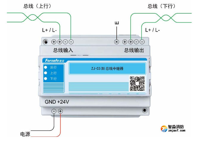 ZJ-03(B)总线中继器接线图