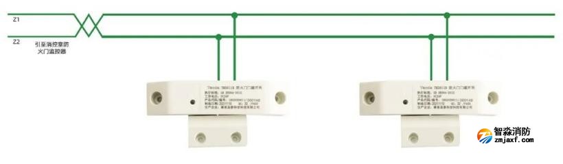 TM3611B防火门门磁开关接线图 TM3611B防火门门磁开关接线图
