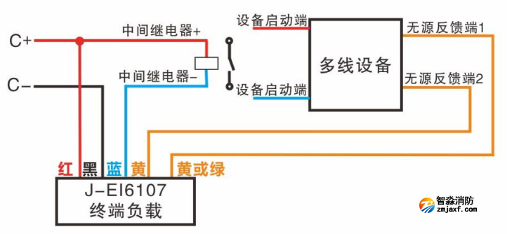 依爱J-EI6107多线终端负载接线图 依爱J-EI6107多线终端负载接线图