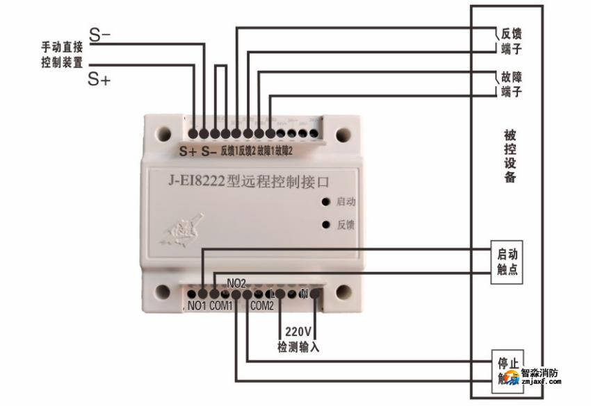 J-EI8222远程控制接口接线图:无源脉冲输出方式 J-EI8222远程控制接口接线图:无源脉冲输出方式