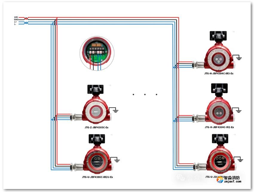 青鸟隔爆型火焰探测器接线图 青鸟隔爆型火焰探测器接线图