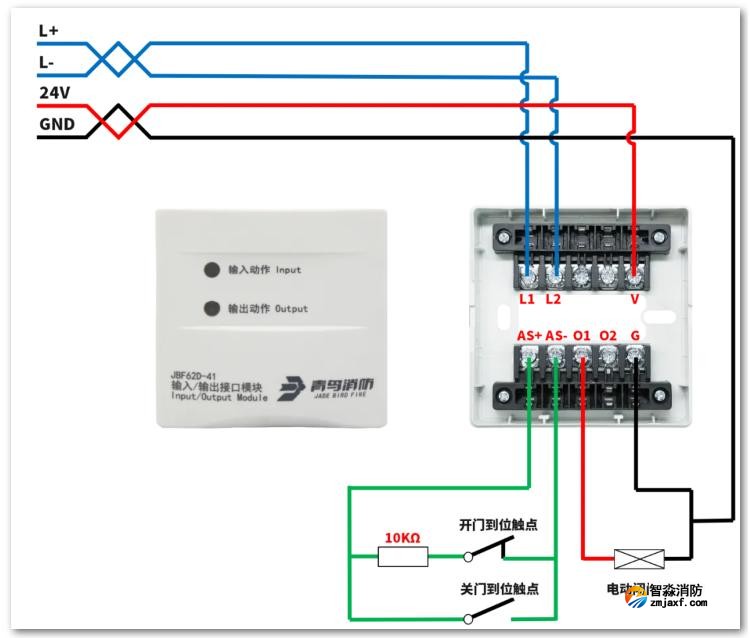 输入/输出接口模块JBF62D-41接线图 输入/输出接口模块JBF62D-41接线图