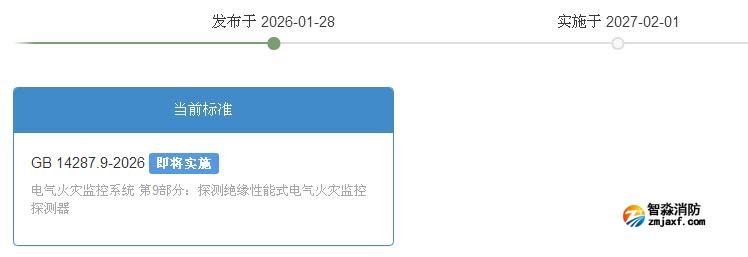 GB14287.9-2026探测绝缘性能式电气火灾监控探测器国标2027年2月1日实施