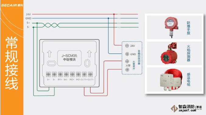J-SCM35中继模块常规接线图