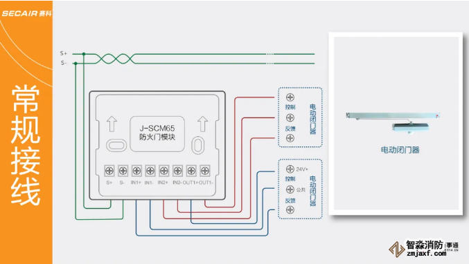 J-SCM65防火门模块接线图