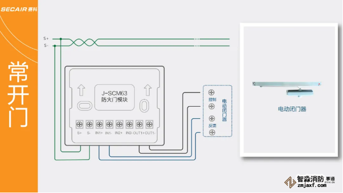 J-SCM63防火门模块接线图